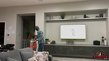 Brunette and blonde slut wives getting blacked by basketball players as their cuck hubbies film and watch