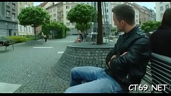 Filthy bitch gladly opens her throat to collect cum on her face