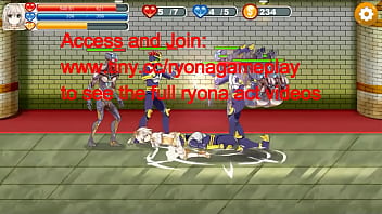 Pretty woman in sex with soldier and monster man in magical angel flower act ryona game video