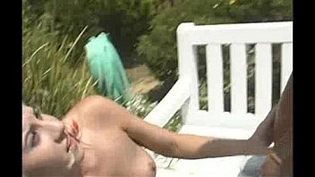 Horny girl fucked by the pool
