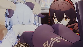 Ganyu & amber plays with big cocks 71lv