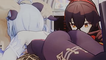 Ganyu & amber plays with big cocks 71lv