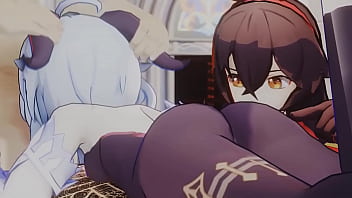 Ganyu & amber plays with big cocks 71lv