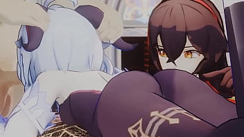 Ganyu & amber plays with big cocks 71lv