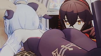 Ganyu & amber plays with big cocks 71lv