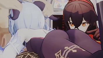 Ganyu & amber plays with big cocks 71lv