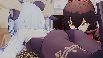 Ganyu & amber plays with big cocks 71lv