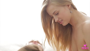 Eira w & sylph c get together to pleasure that lucky bull these two white blondes got horny enough to share his cock it's a banging threesome session double blowjobs and more