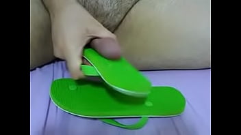Cum in the flip flops