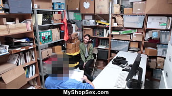 The lp officer rushes in and takes her to the backroom for questioning myshopsex