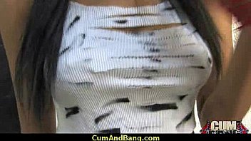 Busty ebony whore gangbanged and covered in cum 19