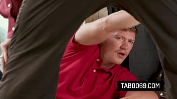 Slutty stepdaughter don't mind fucking with her boyfriend while stepdad watches