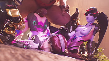 Widow holds down as doomfist dicks her down