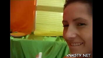 Lustful teen covers his lengthy inches in sweet twat juices