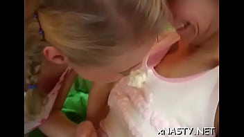 Lustful teen covers his lengthy inches in sweet twat juices