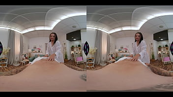 Hot milf masseuse massages client in hotel room 360 vr porn blowjob riding cock pierced pussy