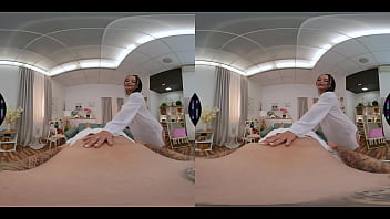 Hot milf masseuse massages client in hotel room 360 vr porn blowjob riding cock pierced pussy