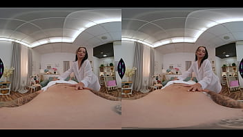 Hot milf masseuse massages client in hotel room 360 vr porn blowjob riding cock pierced pussy