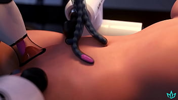 Mercy cums at aimee's hands