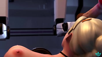 Mercy cums at aimee's hands