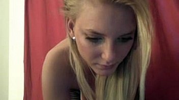 Hot blonde shows her big perfect tits