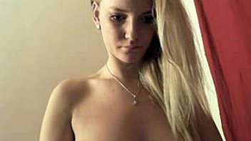 Hot blonde shows her big perfect tits