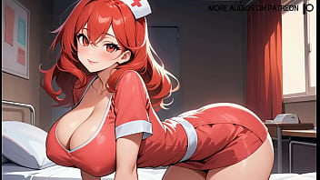 Sexy nurse check up large breasted redheaded anime nurse