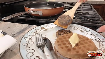 Banana redhead penny pax loves masturbating in the kitchen