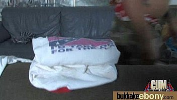 Ebony girl gang banged and covered in cum 9