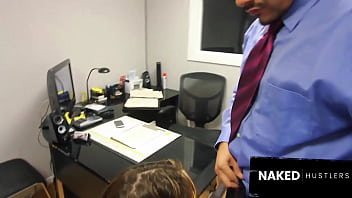 I hired my frat brothers step sister to be my secretary because she loves to suck cock