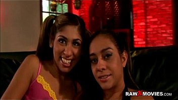 Ponytailed teens take turns