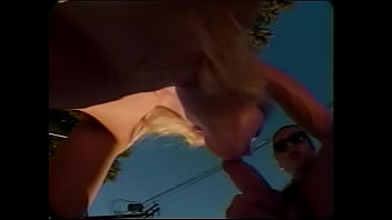 Sweet couple fucks hotly near the pool