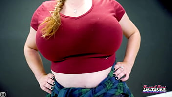 Blue eyed busty hottie gwen gets banged and swallows cum