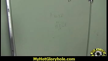 I sneak black bj as i fuck husband thrue gloryhole 26