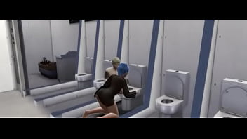 Sexy girl fucking on the toilet