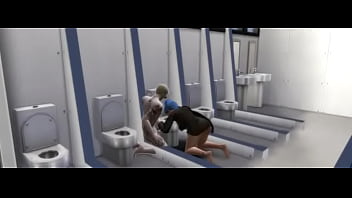 Sexy girl fucking on the toilet