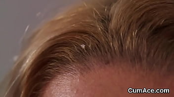 Impressive nympho enjoys a deep blowjob and quite a bit of semen on her face