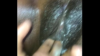 Ebony anal finger fucked