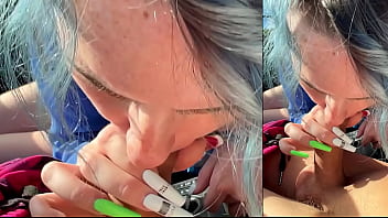 Car blowjob escapades at the shore and sex on the beach