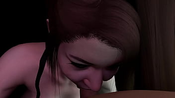 Busty asian milf in tight leather gives blowjob in pov