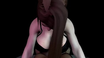 Busty asian milf in tight leather gives blowjob in pov