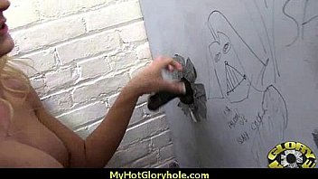 White milf sucking and licking a black cock 6