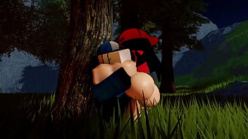 Roblox yi xi and the mask guy fuck at a public park