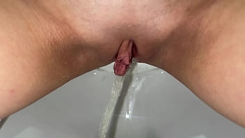 Compilation of pussy pissing with a pad close up urine in the toilet pov
