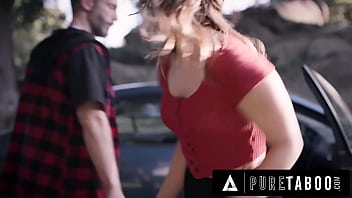 She gets fucked on the side of the road