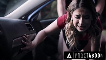 She gets fucked on the side of the road