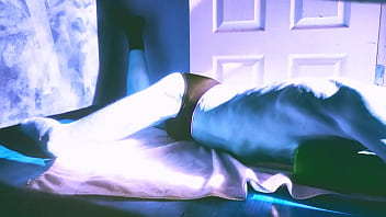 Sped up stretching on floor with roller and briefs for some sun and relief in winter december 2021