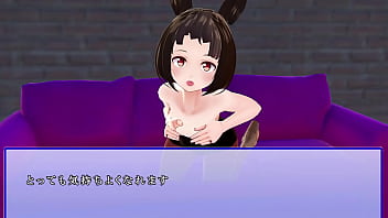 Squeezed by a bunny girl