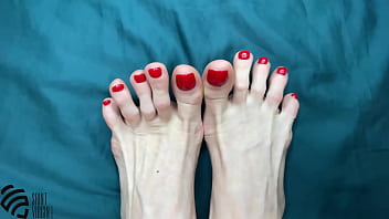Footfetish And A New Pedicure In Red thumbnail