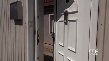 Salacious outdoor blowjob stunning babe sucks cock in garden